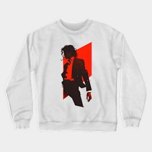 Red Silhouette of an Icon - Pop Music Crewneck Sweatshirt